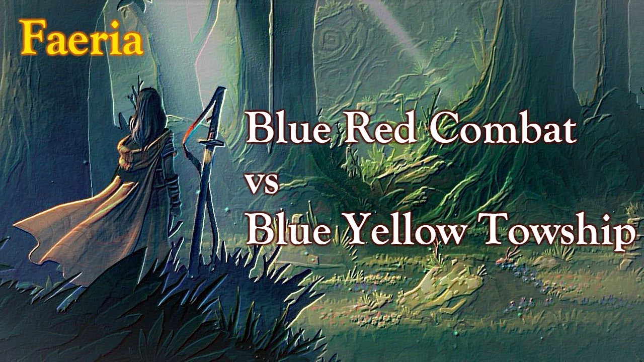 Faeria - Blue Red Combat vs Blue Yellow Towship (English)