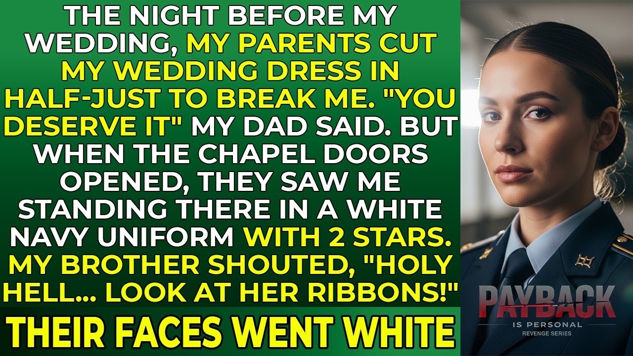 My Parents Cut My Wedding Dress in Half — Then I Appeared in Navy Whites With Two Stars