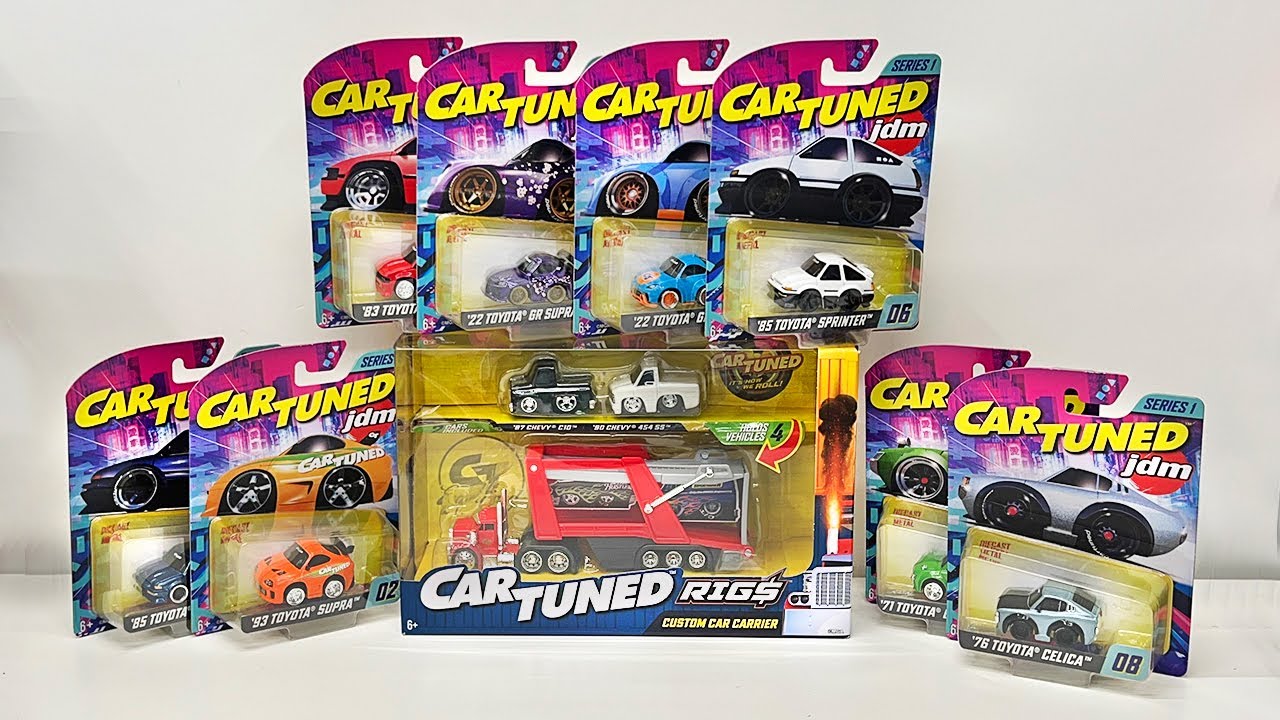 2025 Car Tuned JDM Series 1 w/vintage Toyotas & Car Tuned Rigs Custom Car Carrier (Unboxing/Review)
