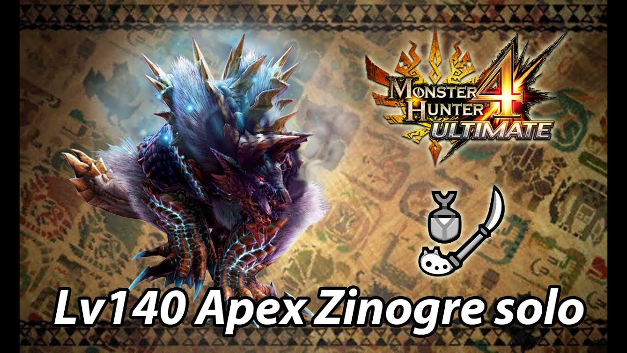 MH4U Lv140 Apex Zinogre solo (Insect Glaive) - 13'37
