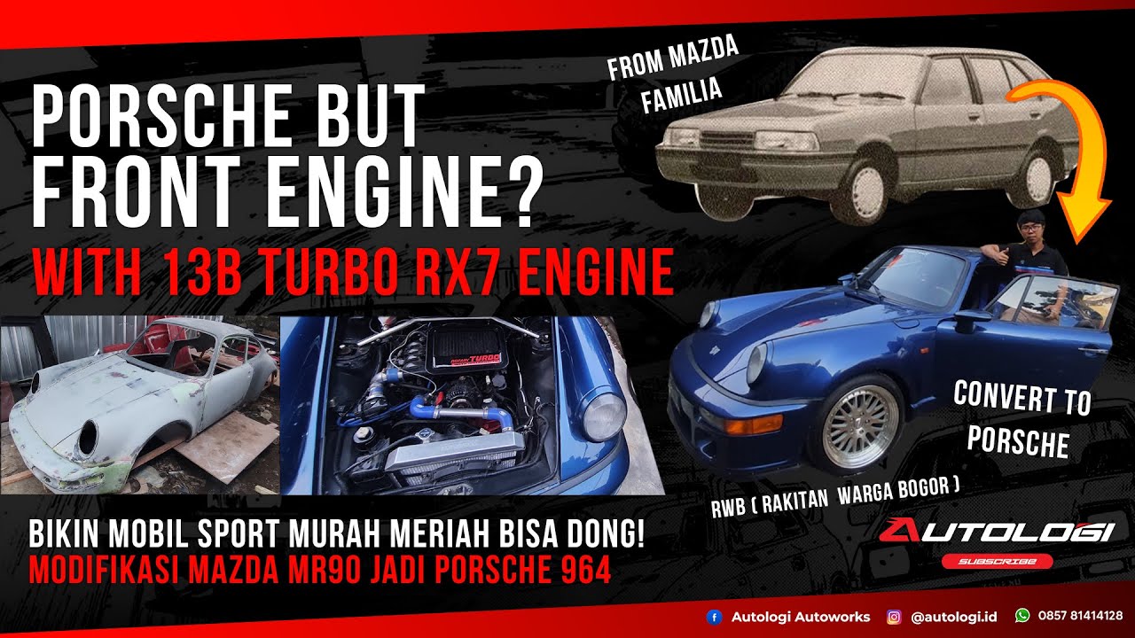 CONVERT MAZDA FAMILIA TO PORSCHE 964 + RX7 Engine - Modifikasi MR90 ke CARRERA KITCAR Indonesia