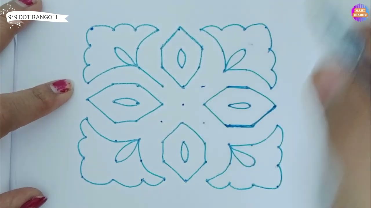 5 Dot Rangoli Design | Simple 5 Rangoli for Beginners | Easy Rangoli Design