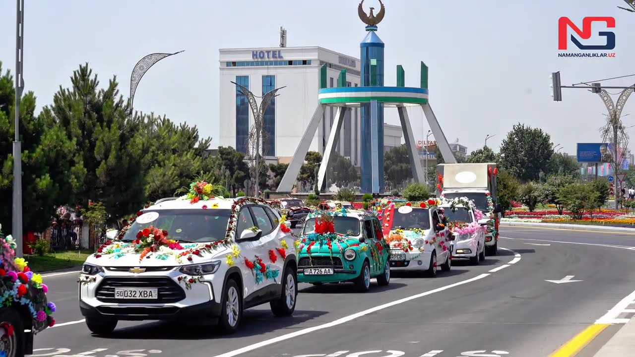 NAMANGAN 64-GULLAR FESTIVALI OCHILISH MAROSIMI! AVTOKARVON