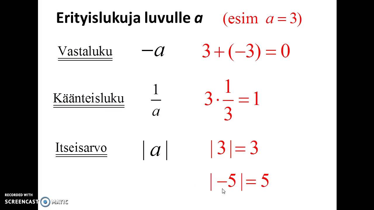 Lukujoukot ja luvuilla laskeminen