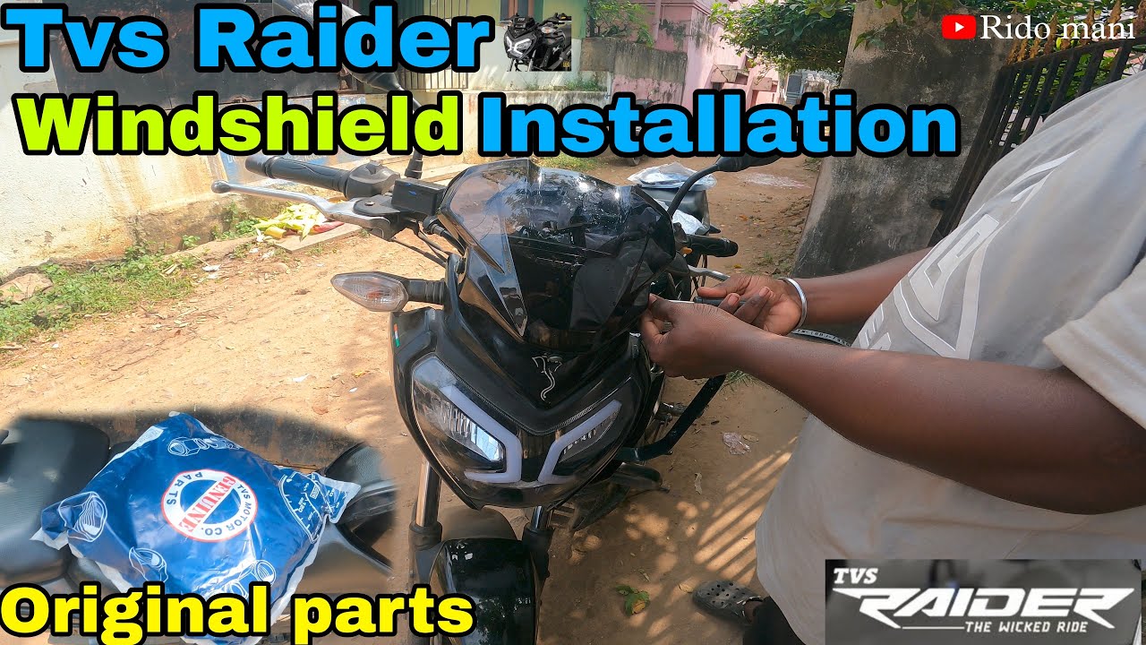 Tvs Raider original visor kit installation 🐎 | How to install bike windshield in tamil |