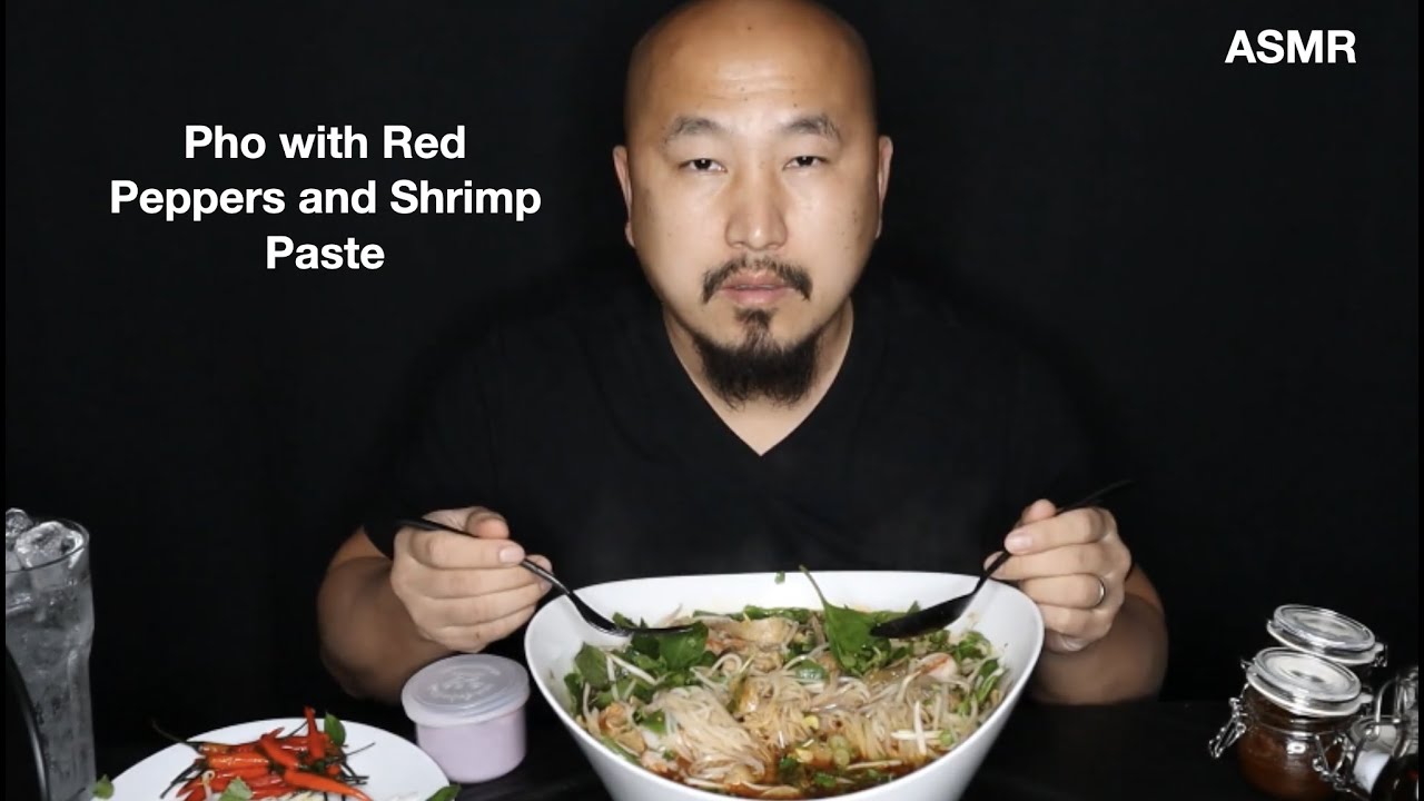 ASMR PHO with THAI CHILI PEPPERS and SHRIMP PASTE.