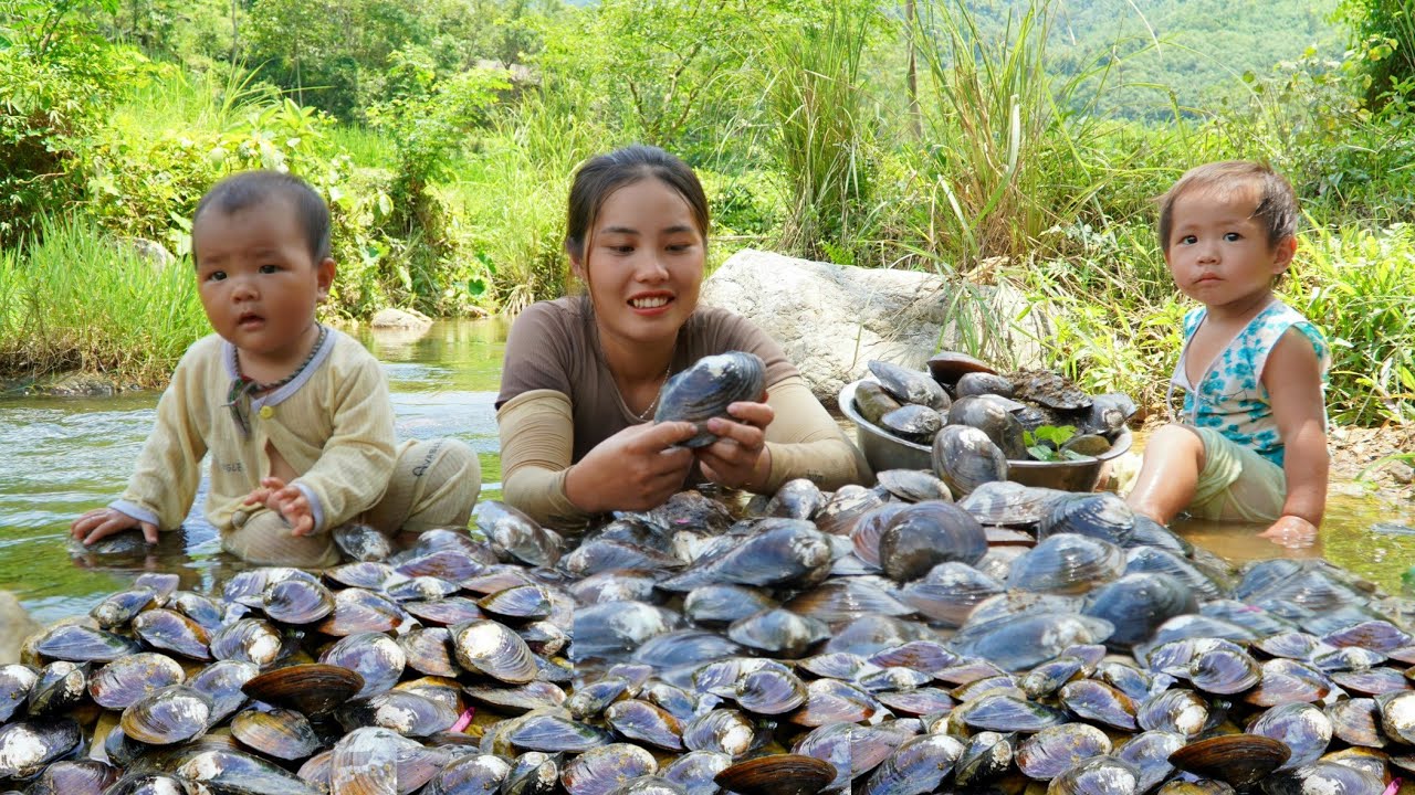 Harvest giant oysters to sell at the market - make minced meat porridge for your children