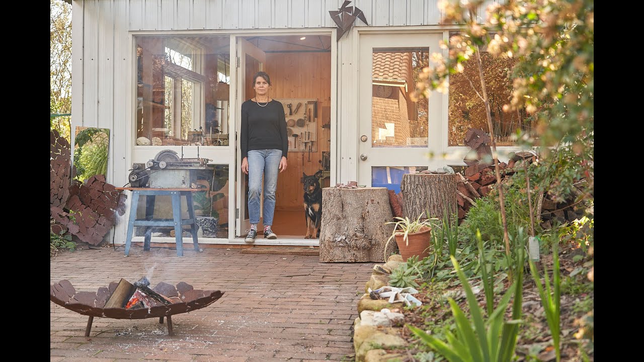 Regine Schwarzer in her Jewellery making Studio in the Adelaide Hills