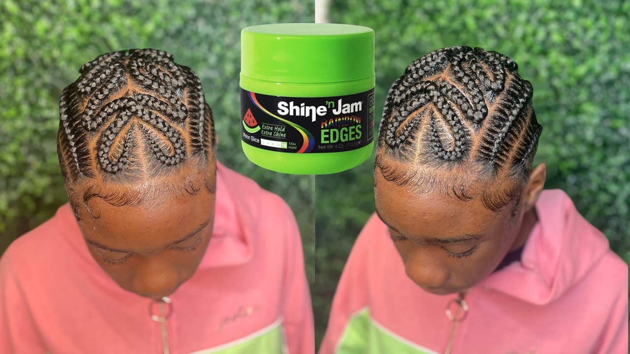 Designer feed in braids using NEW shine and Jam rainbow Edges