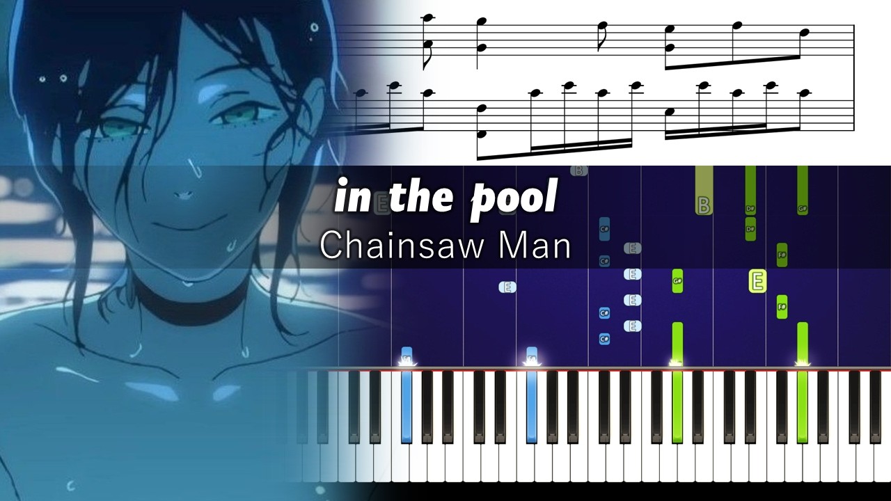 Kensuke Ushio - In The Pool (Chainsaw Man: Reze Arc) - Piano Tutorial with Sheet Music