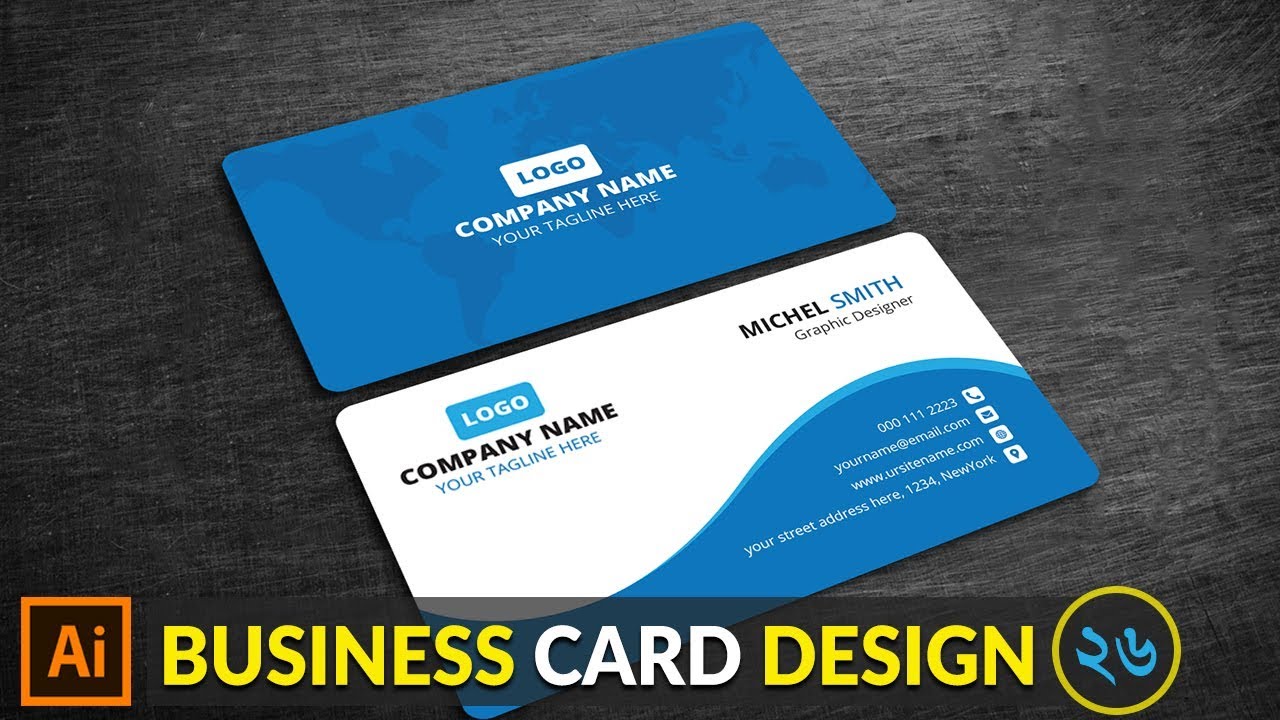 Create a Print Ready Business Card Design in Adobe Illustrator CC | Class #26