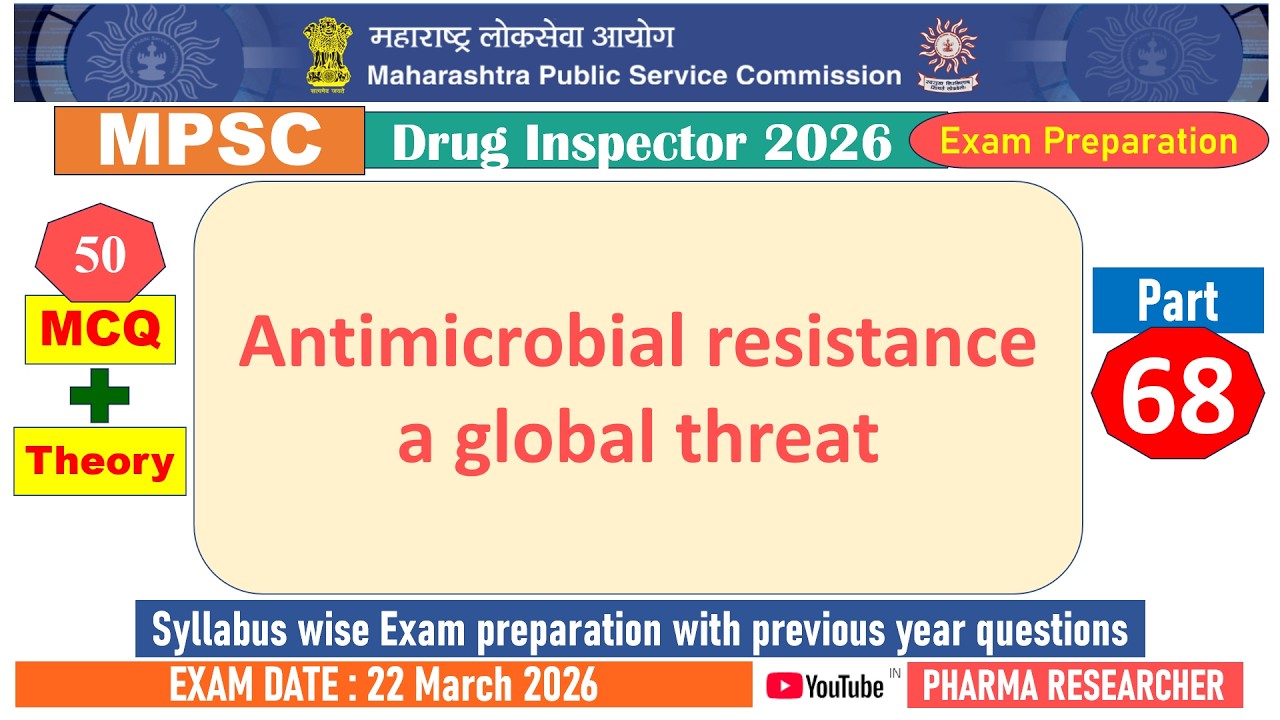 Antimicrobial resistance a global threat MCQs II MPSC DI 2026 Exam Preparation #mpsc