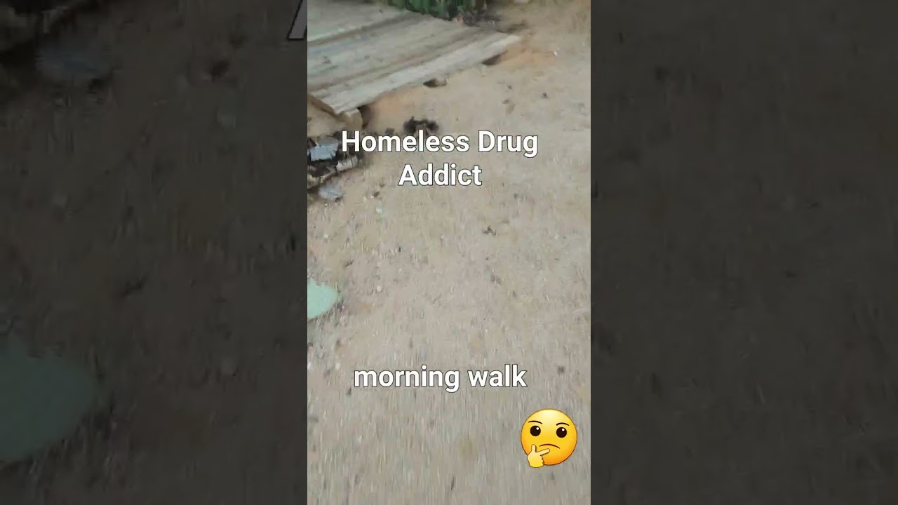 Homeless Drug Addict on walking trail