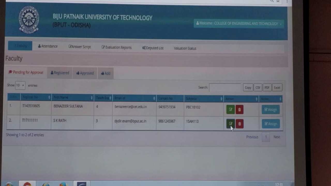 BPUT EVALUATION PORTAL FEATURES PART_1_2017