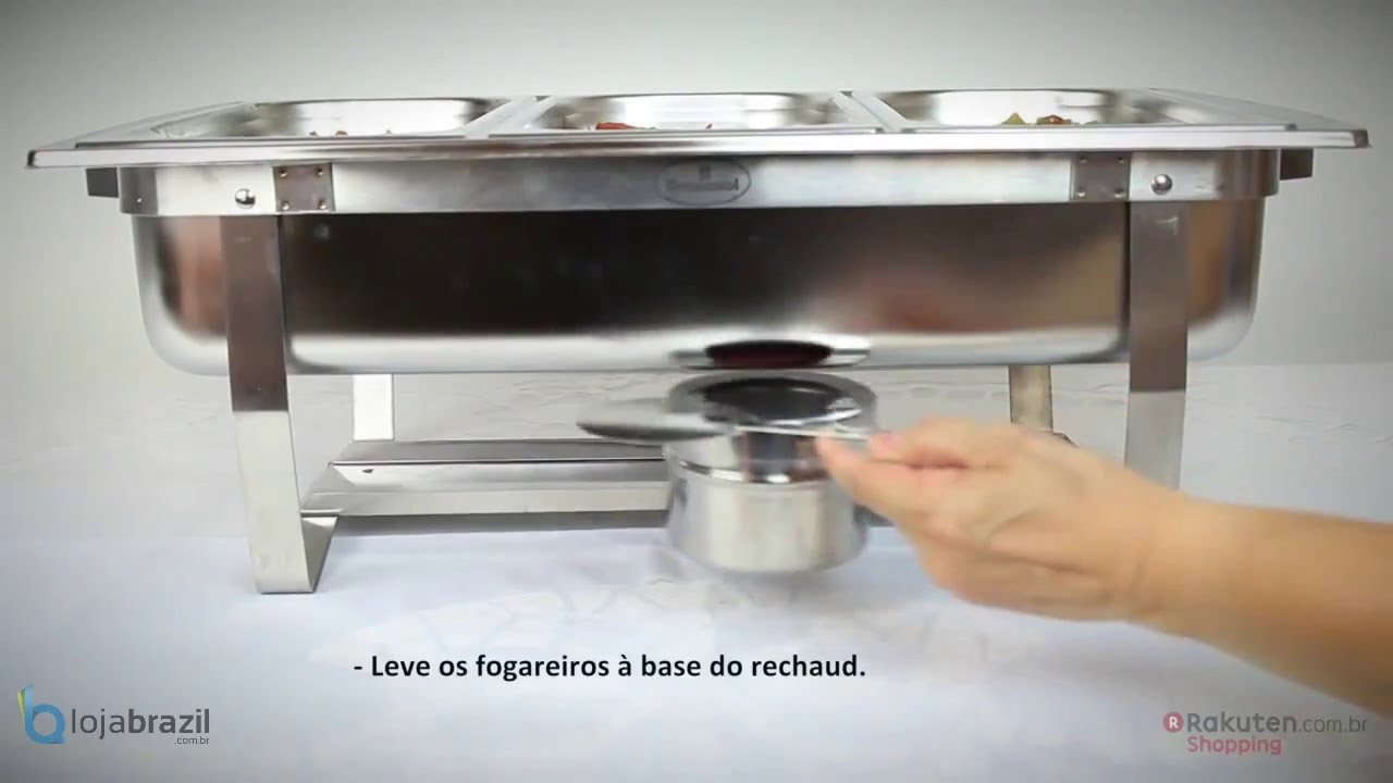 Rechaud Banho Maria A&ccedil;o Inox F433 - LojaBrazil.com.br