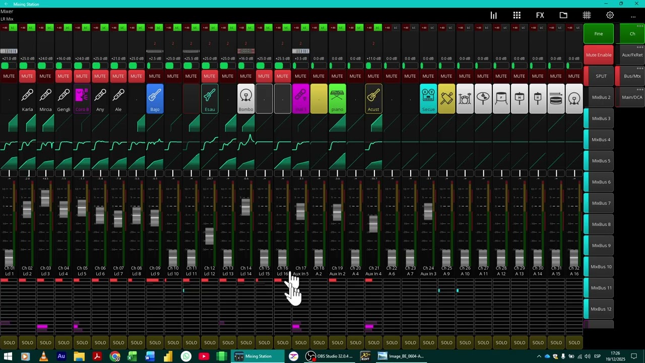 ANÁLISIS DE ESCENA CONSOLA DIGITAL X32 RACK BEHINGER MIXER TUTORIAL EN ESPAÑOL MIXING STATION Pte 1