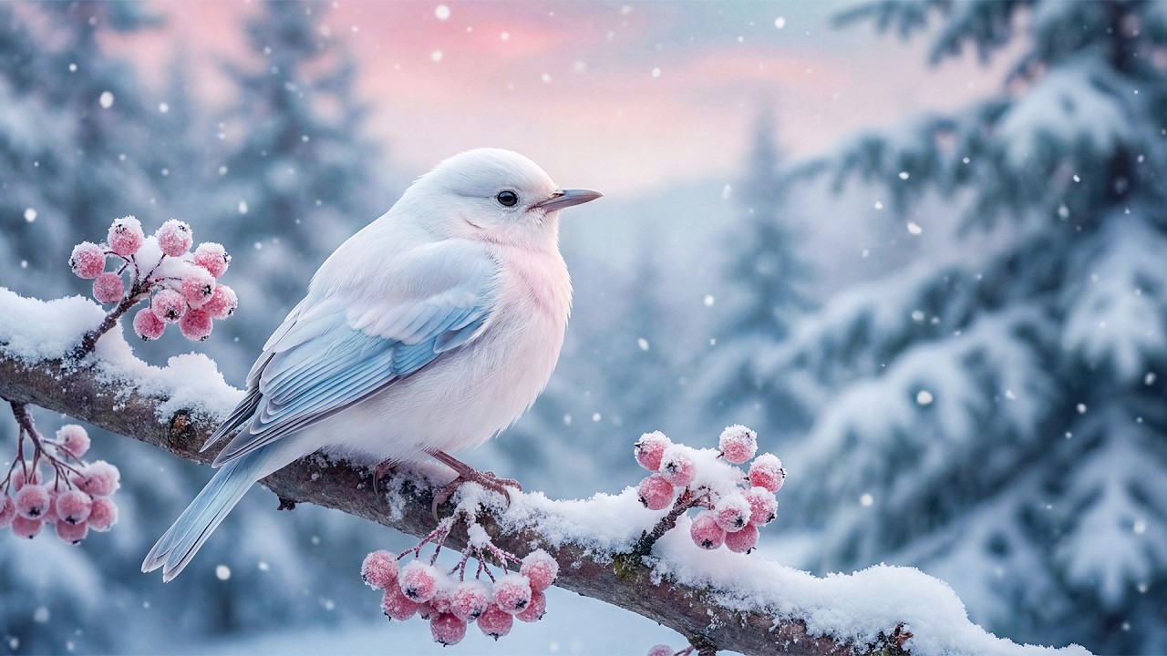 Winter Birds and Calming Piano Music -  Nature Sounds for Relaxation and Emotional Balance ❄️