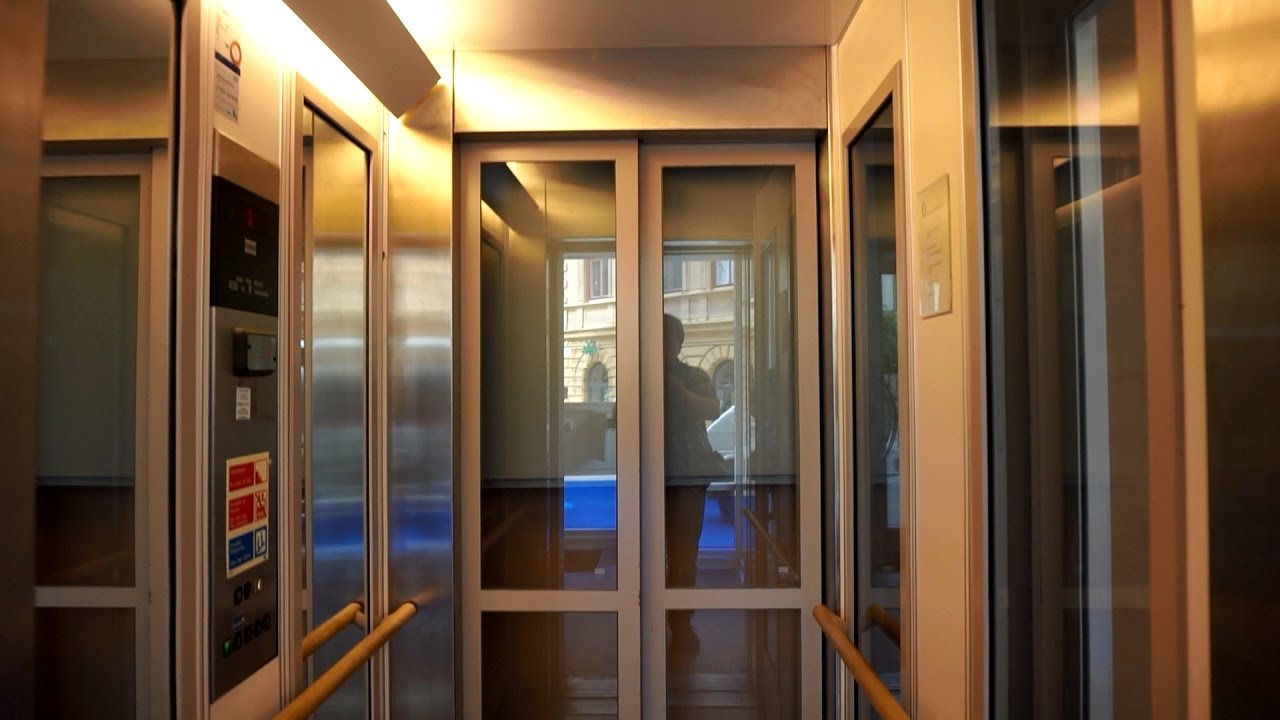 Scenic 1996 KONE M roped hydraulic elevator @ Dragarbrunnsgatan 49, Uppsala, Sweden