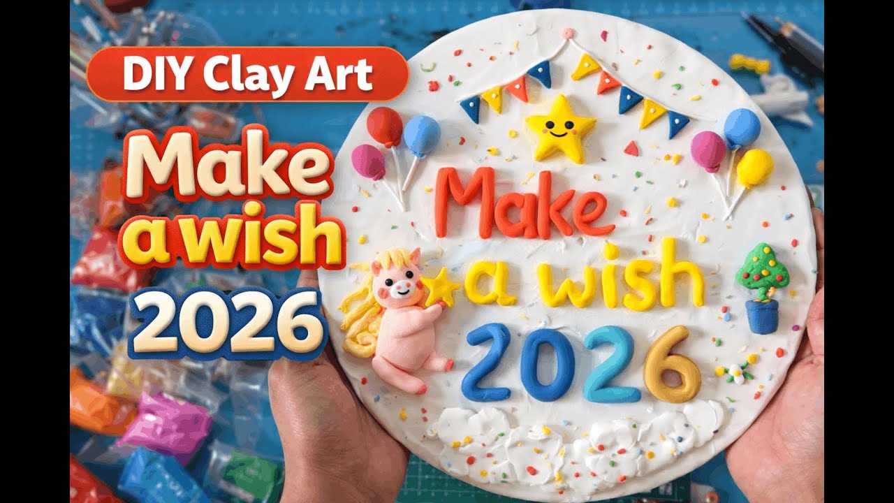 DIY clay art idea for new year of the horse: make a wish | air clay | decor wall hanging craft ideas