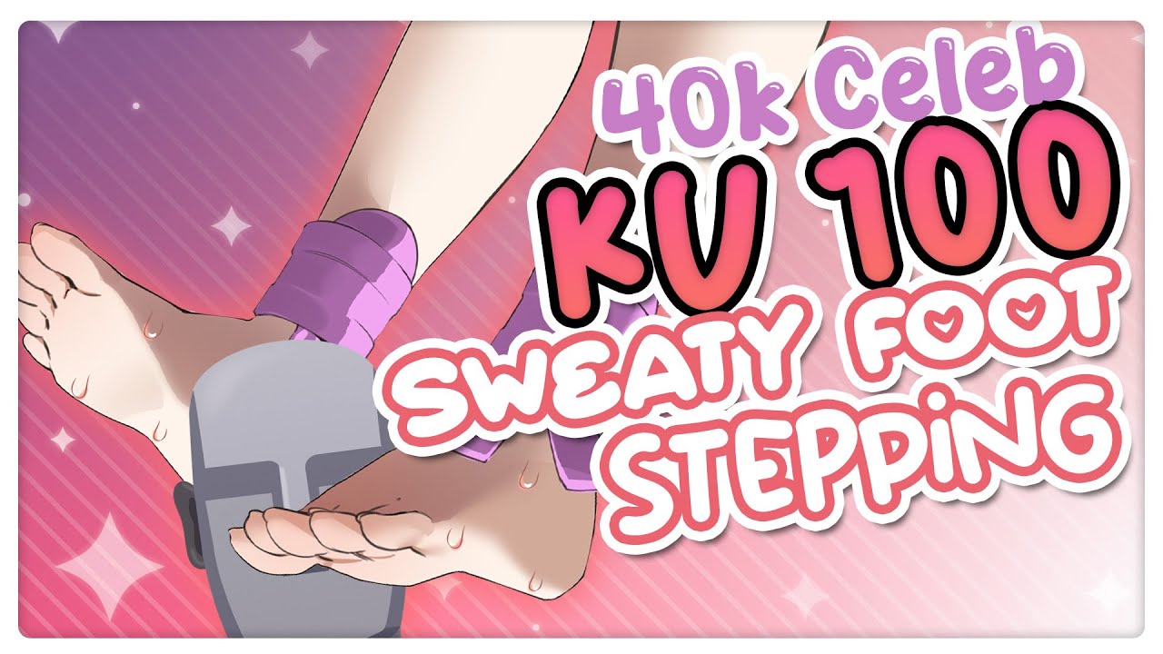 KU100 Sweaty Foot Stepping ASMR 【40k Celebration】