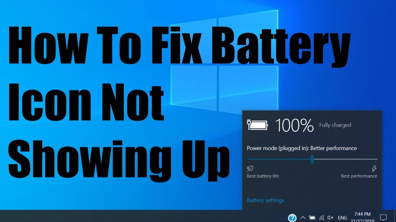 How To Fix Battery Icon Not Showing In Taskbar