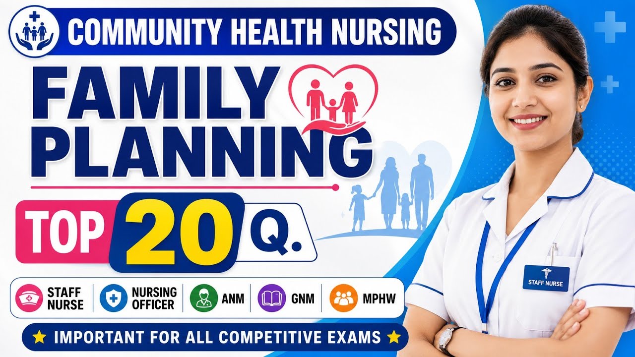 Family Planning Question / Community Health Nursing Question Paper Question For GNM, ANM Staff Nurse