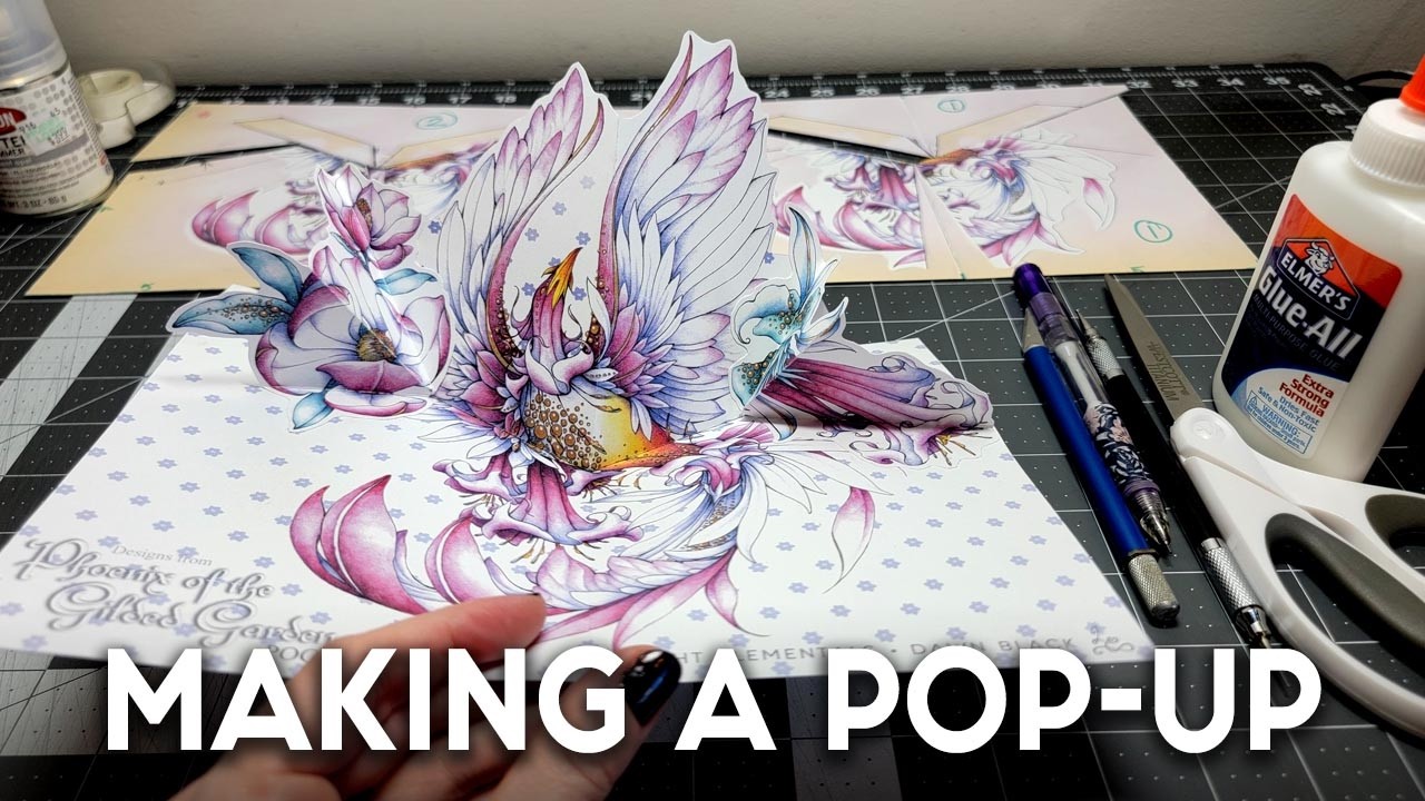 How I Turned My Artwork into a Pop-Up Card | Phoenix of the Gilded Garden