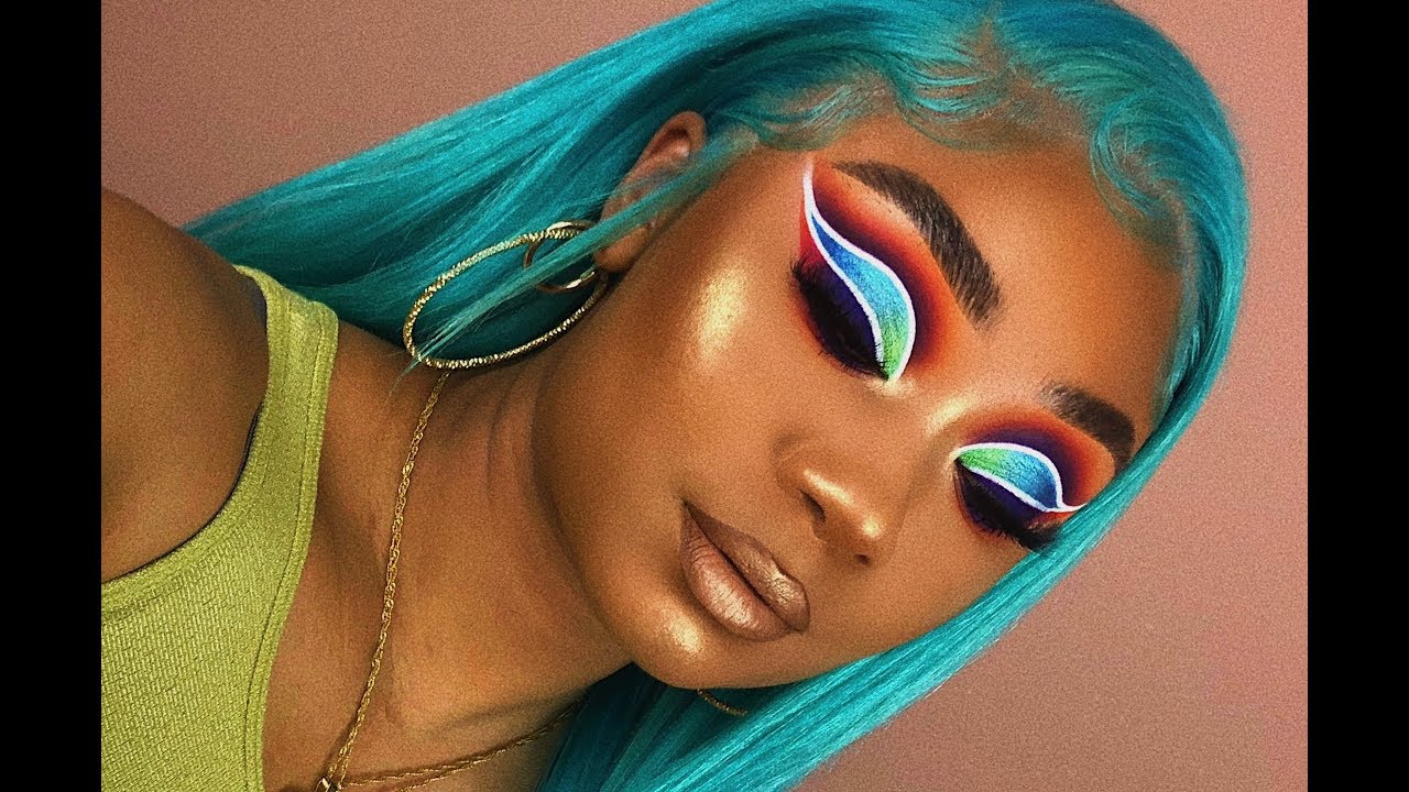 Blue Hair + Ombre Double Cut Crease Makeup Look ft. Angel Grace Hair | Hair + Makeup | MakeupTiffany