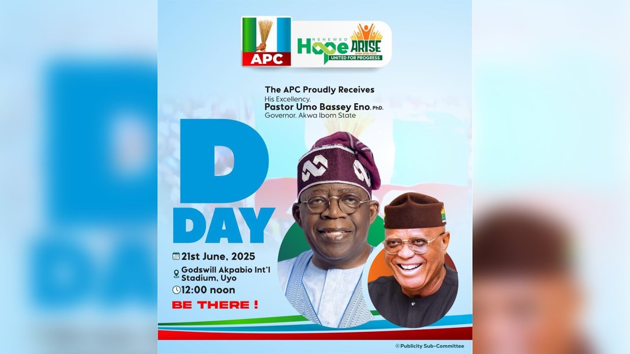 Grand Reception of H.E Pastor Umo Eno, The Governor of Akwa Ibom State into the APC