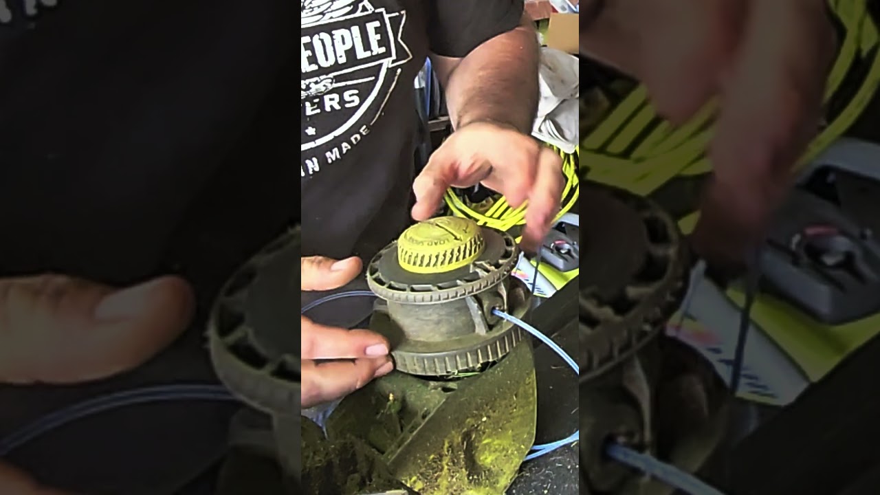Ryobi String trimmer super easy line replacement #diy #homedepot #landscape #mowing #yard #home