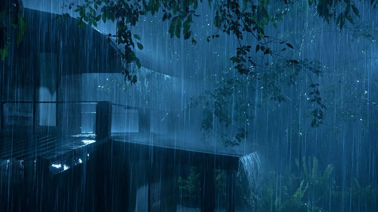 Heal Your Mind & Fall Asleep Instantly💤Stormy Night, Heavy Rainstorm on Roof, Strong Thunder & Wind