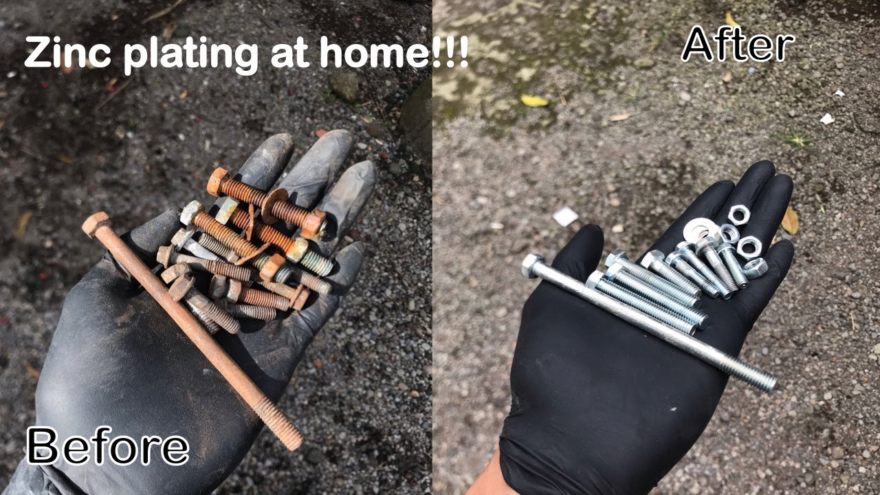 Restore of rusted bolts to like new again - Electroplating