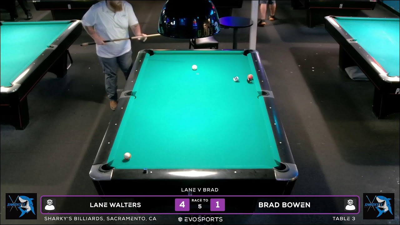LANE  WALTERS vs BRAD BOWEN - SHARKY'S BILLIARDS - TABLE 3 | EvoSports