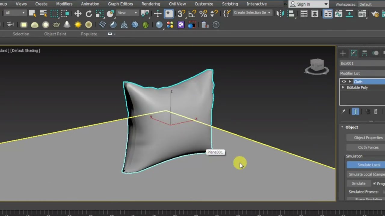 Учебник 3ds max — Моделирование подушки с использованием модификатора ткани