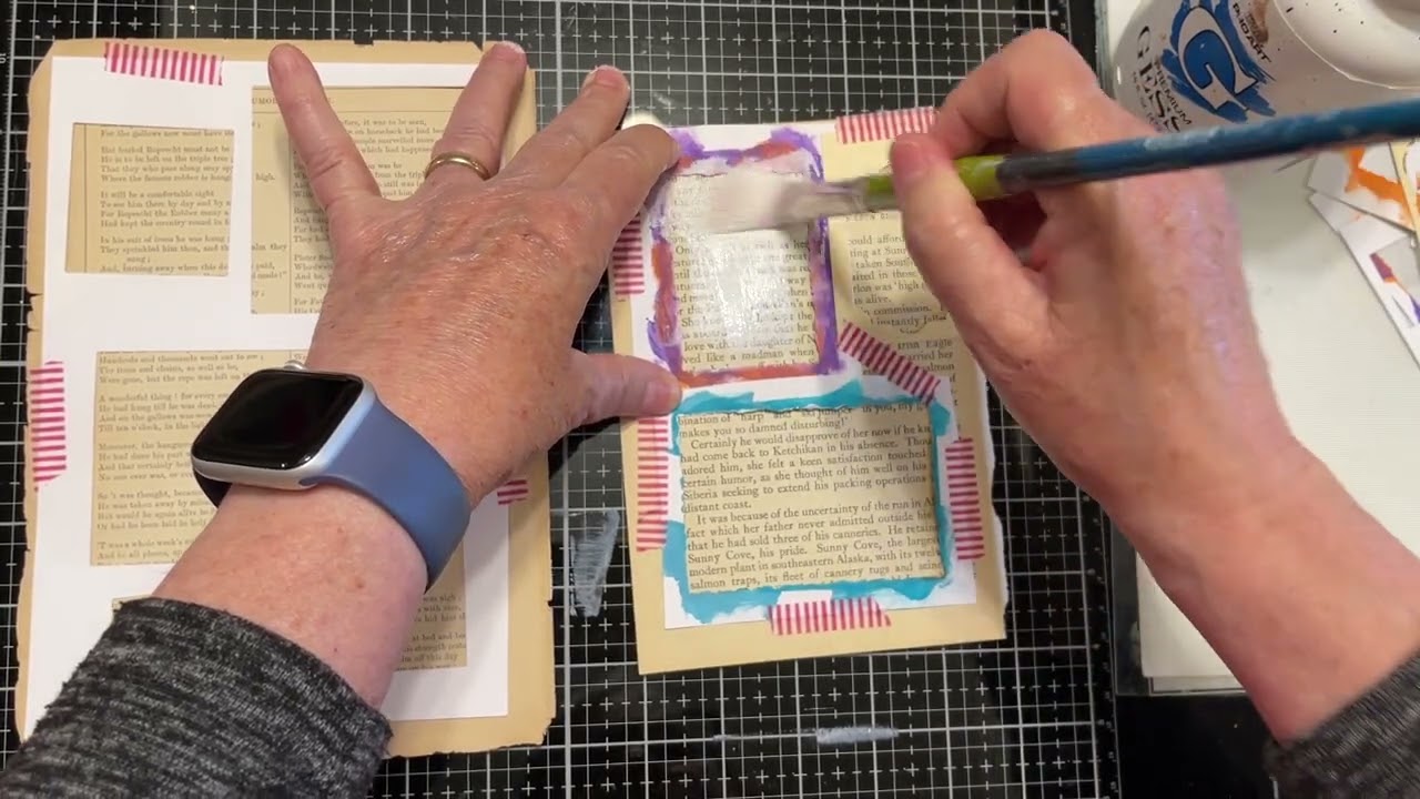 Mixed Media Monday! - Painty Book Page Labels! - Tutorial!