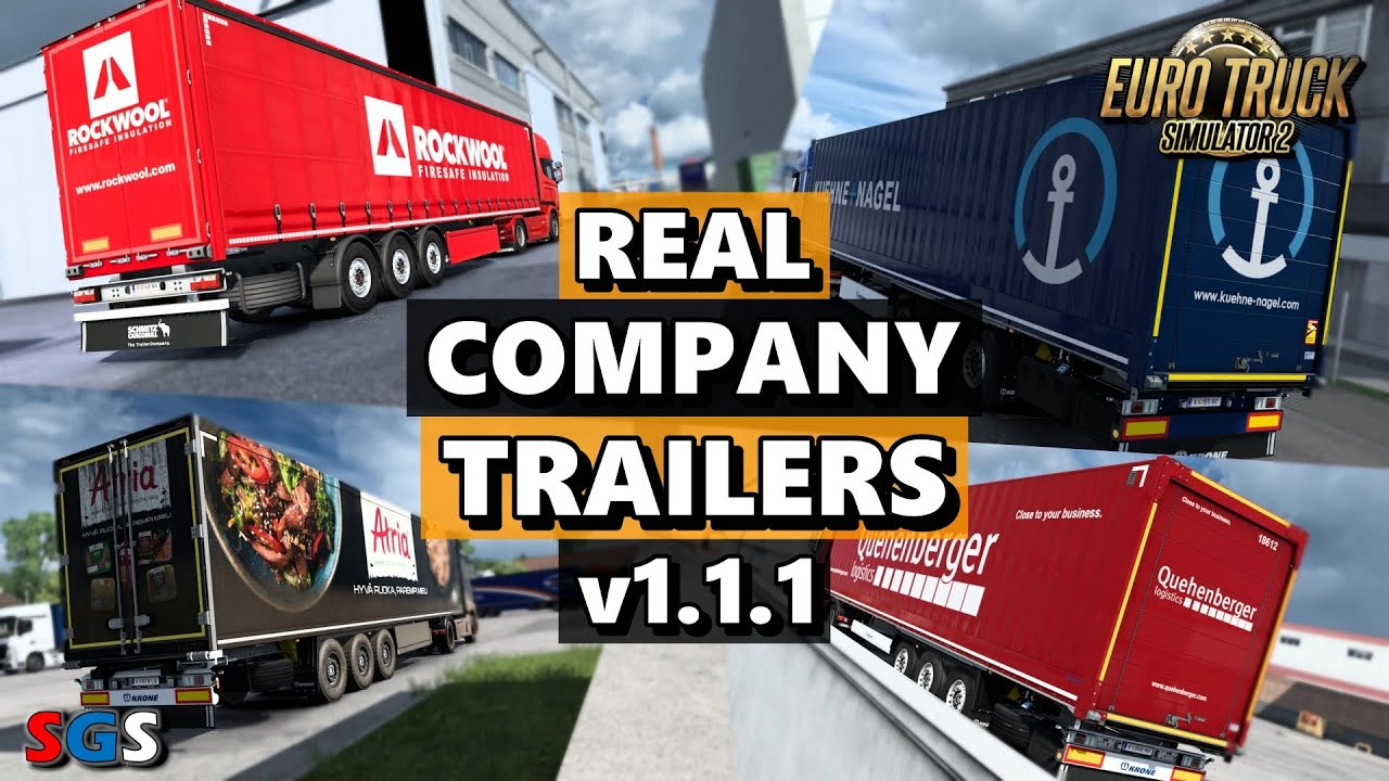 |ETS2 1.46| Real Company Trailers v1.1.1 by @XcoreOfficial [Skin Pack Mod]