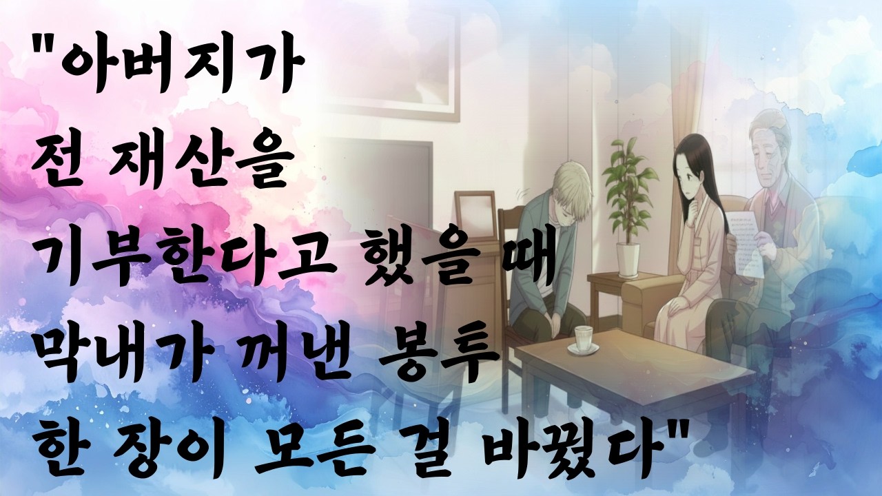 전 재산을 사회에 환원하기로 한 아버지