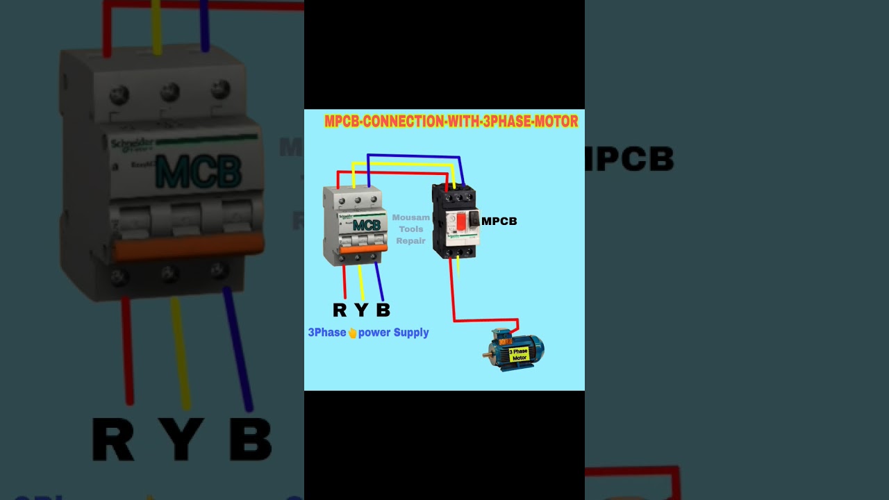 MPCB Connection With 3Phase Motor | 3Phase Motor Connection | #shortviral #ytshorts #viral #connect