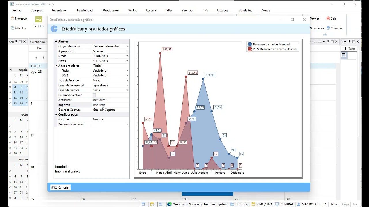 Gráficas en Visionwin Gestión