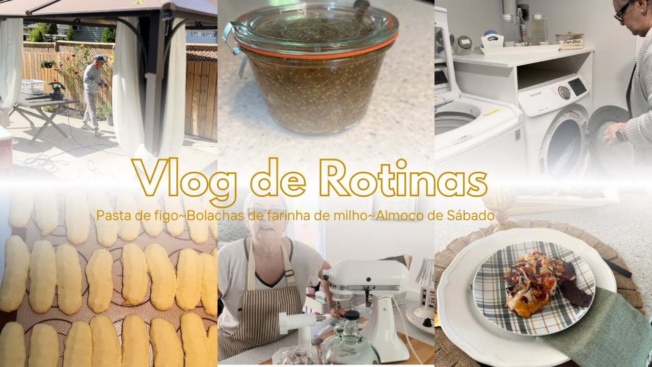 Vlog~Pasta de figos p/ bolo de Natal~Bolachas de farinha de milho~Mesinha posta p/ almoço de Sábado