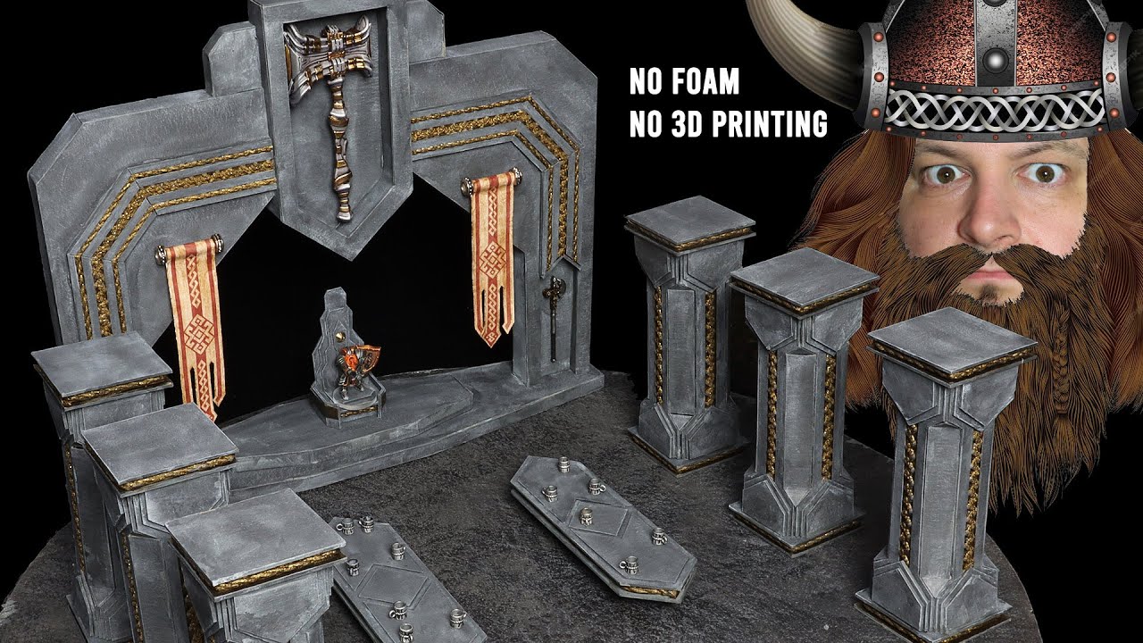 Modular Dwarven Terrain (no 3D Printing, and no foam! -- D&D Miniatures)