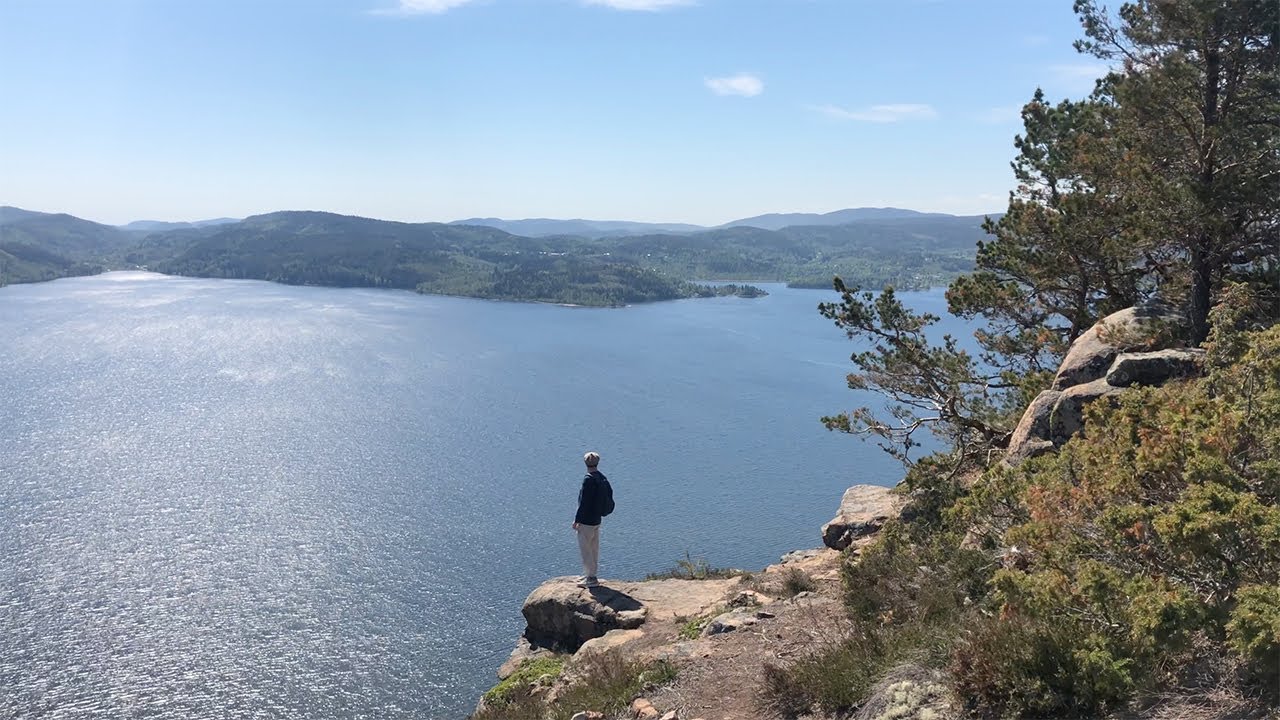 Hiking to the top of Fäberget at Höga Kusten, Sweden