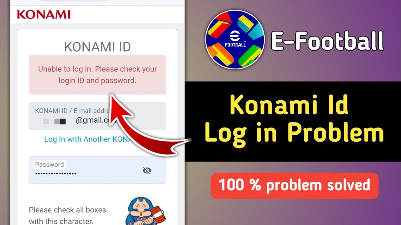 Konami ID Unable to Login Please Check Your Login ID and Password Problem in Efootball 2026