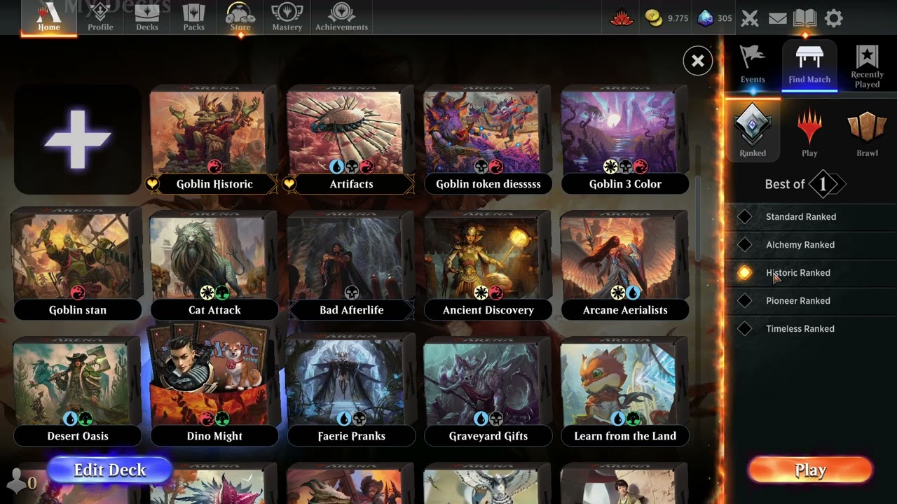 What is the historic format in mtg arena quick explanation