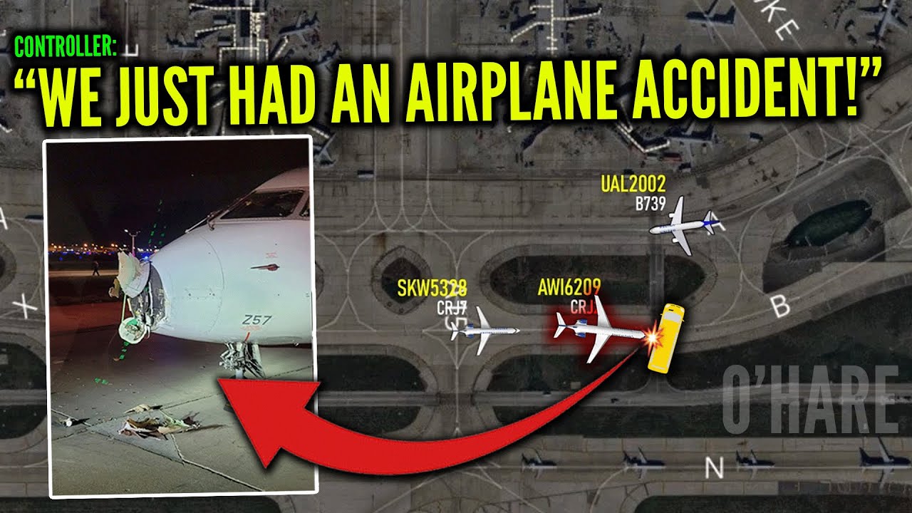 Air Wisconsin's CRJ2 COLLIDES with a BUS at O'HARE