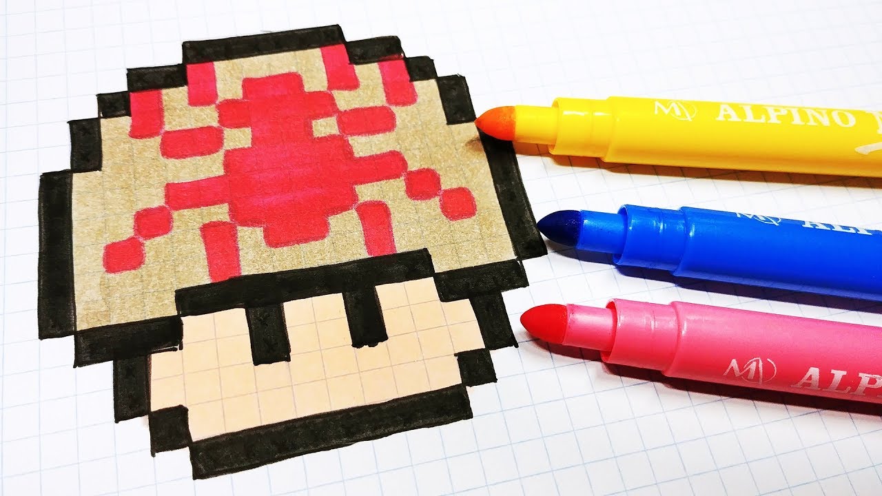 Halloween Pixel Art - How To Draw Spider Mushroom #pixelart
