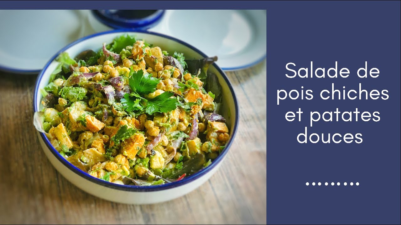 Salade de patates douces rôties et pois chiches grillés