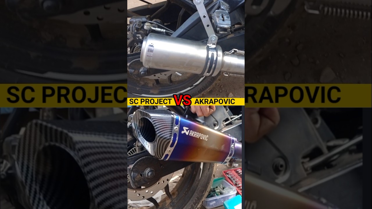 SC Project Vs Akrapovic 🥵💔 installation in RS 200. #shorts #scproject #akrapovic #exhaust #ytshorts