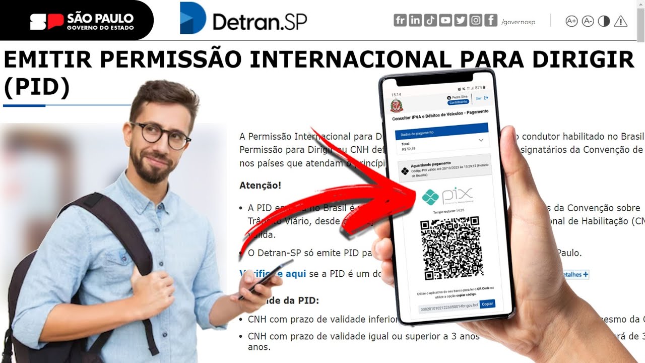 COMO PAGAR COM PIX A TAXA DA PID - PERMISSÃO INTERNACIONAL PARA DIRIGIR - TAXA DO DETRAN COM PIX