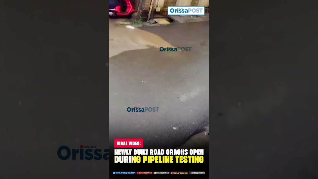 Newly Built Pune Road Cracks Open During Pipeline Testing || Water Burst Exposes Construction Lapse